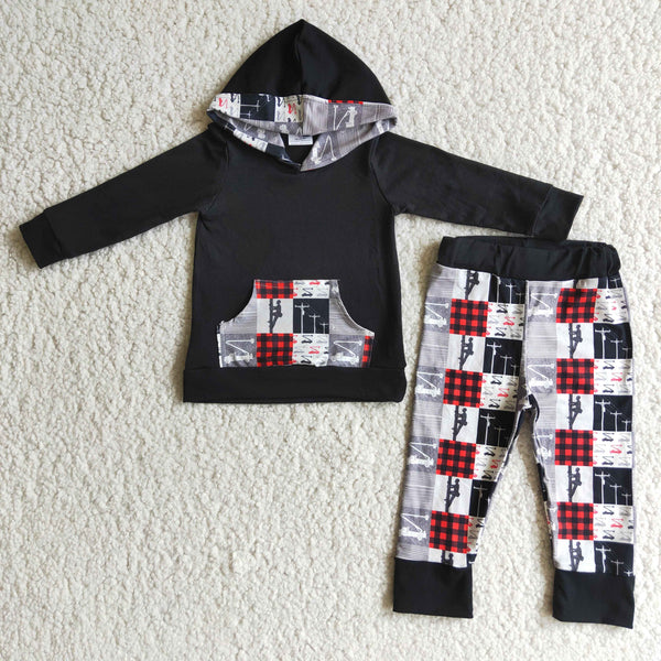 6 C8-18  baby boy clothes lineman hoodies winter outfits