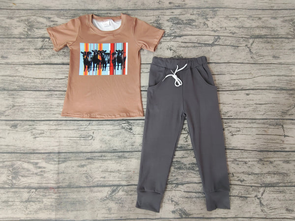 BSPO0064 baby boy clothes cow fall spring outfits