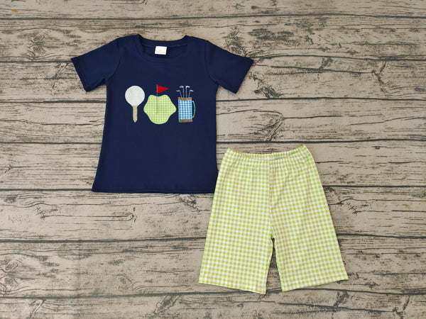 BSSO0135 kids clothes boys embroidery summer outfits