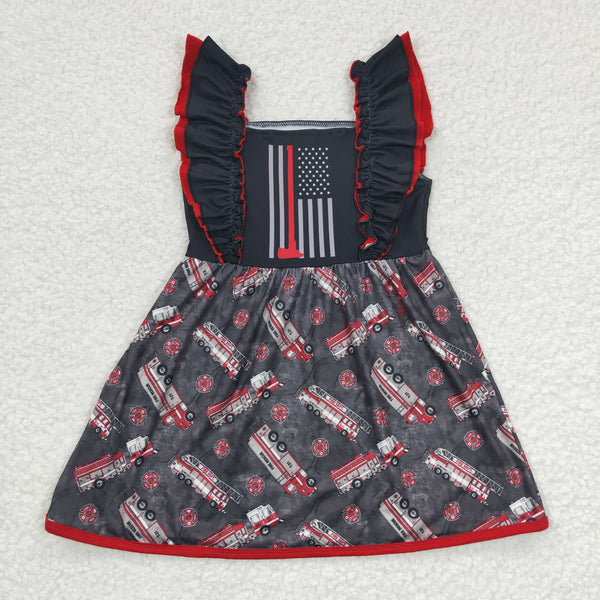 C15-17 baby girl clothes fire truck summer matching dress-promotion 2024.3.9 $2.99