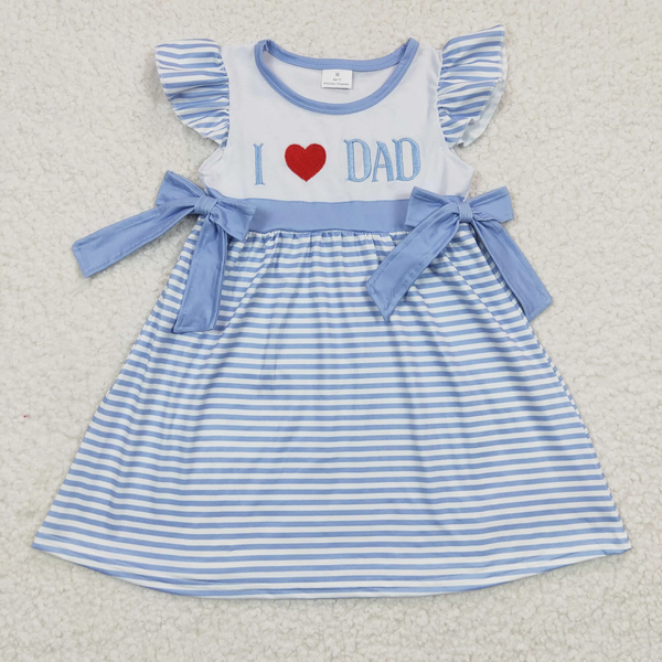 toddler clothes I love dad blue embroidery matching father's day clothing