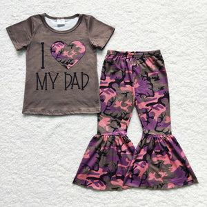GSPO0230 baby girl clothes i love my dad fall spring outfits