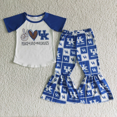 kids clothing blue UK peace love wildcats fall spring set