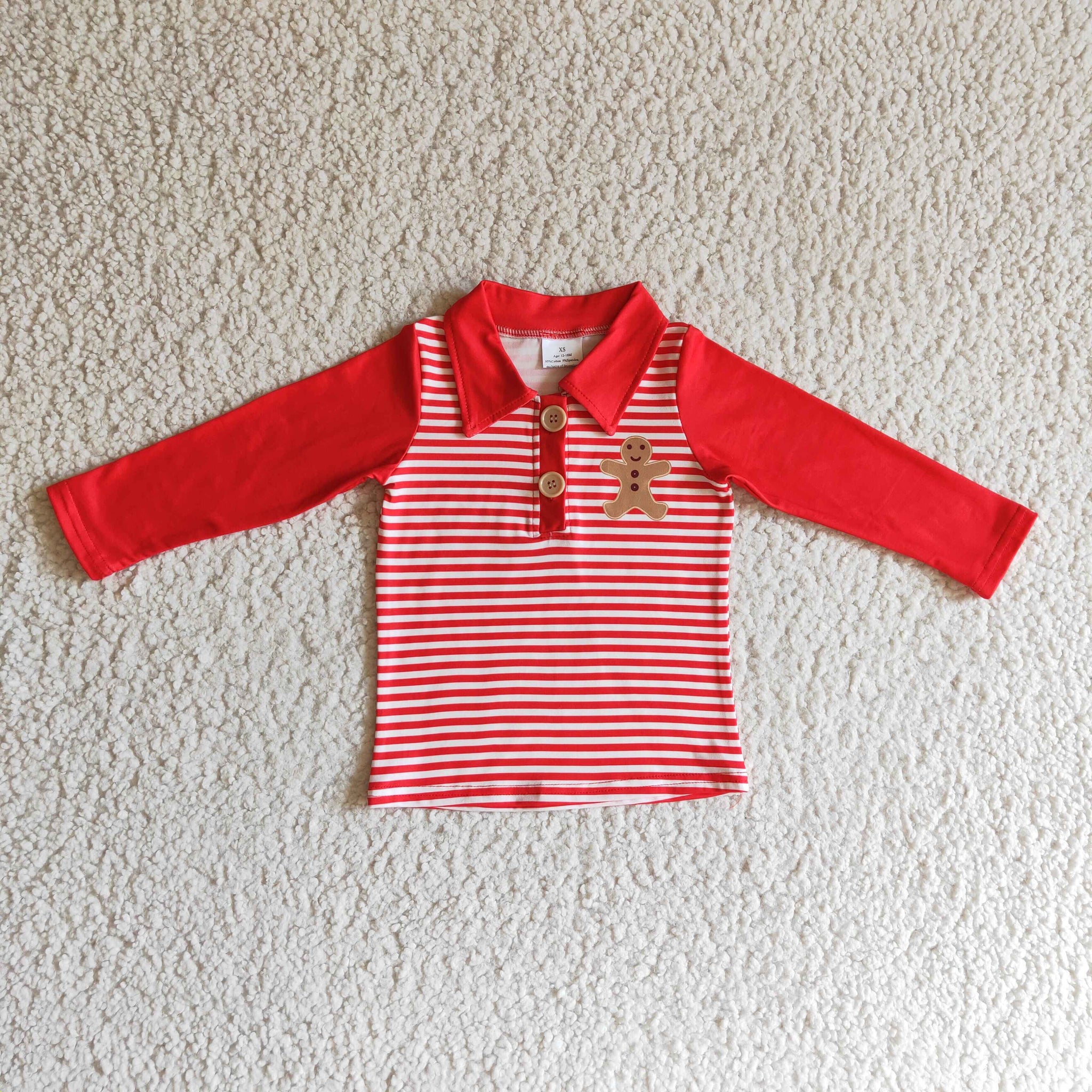 BT0040 kids clothes boys red stripe shirt