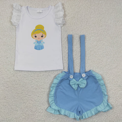 A4-3 baby girl clothes blue princess summer outfit