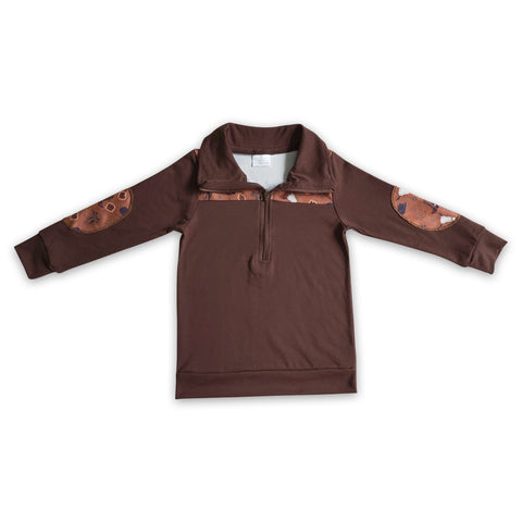 BT0111 baby boy clothes brown winter shirt