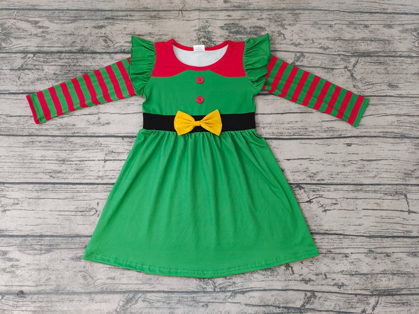 GLD0143 toddler girl dresses green christmas dress