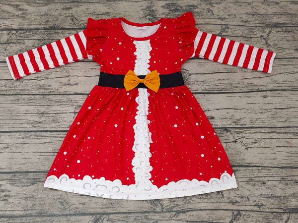 GLD0146 toddler girl dresses red christmas dress