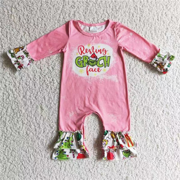 baby girl clothes pink cartoon christmas boutique kids clothing