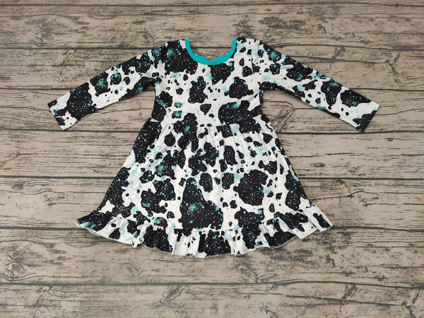 GLD0128 baby girl clothes winter cow dress