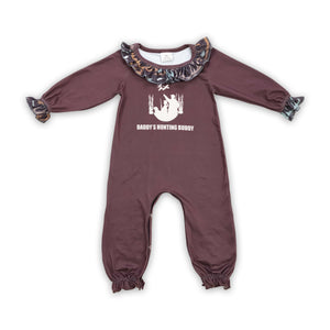 LR0198 baby girl clothes brown winter romper