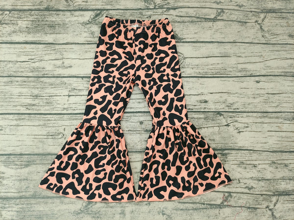 P0053 baby girl clothes leopard bell bottom pant
