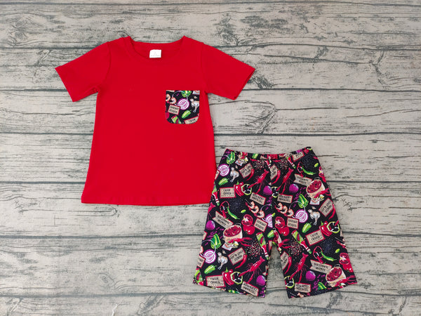 BSSO0165 kids clothes crawfish boys summer outfits