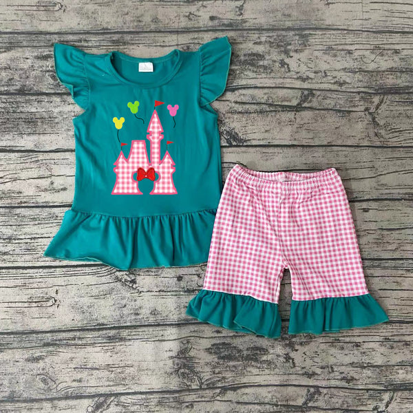 GSSO0151 baby girl clothes castle embroidery summer outfits
