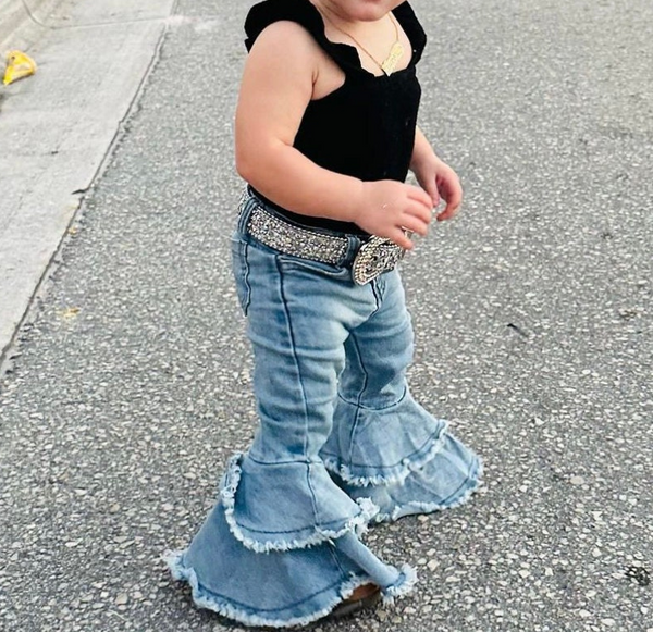 C5-15 baby girl clothes toddler girl bell bottom jeans girl jeans