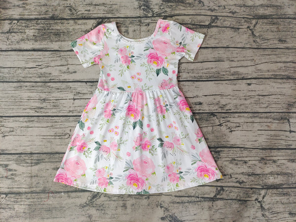 GSD0274 baby girl clothes floral summer dress short sleeve flower girl dress