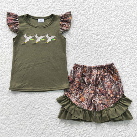 GSSO0252 baby girl clothes embroidery camo summer outfit