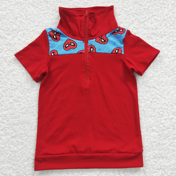 BT0158 kids clothes red cartoon summer tshirt