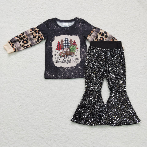 GLP0398 baby girl clothes black christmas outfits