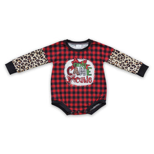 LR0214 baby girl clothes leopard cutie christmas bubble