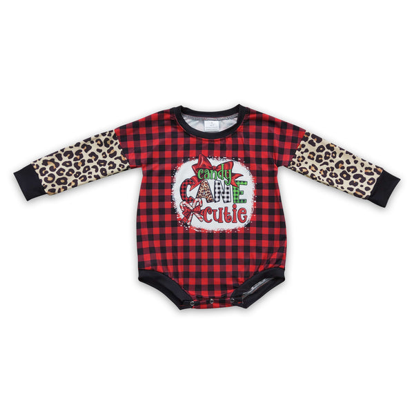 LR0214 baby girl clothes leopard cutie christmas bubble
