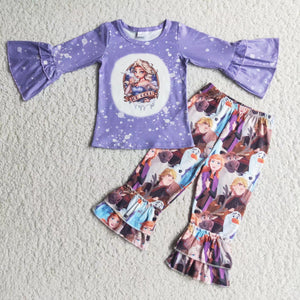 6 C9-38 baby girl clothes purple cartoon winter outfits