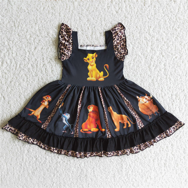A17-11 baby girl clothes lion cartoon summer twirl dress-promotion 2024.1.6