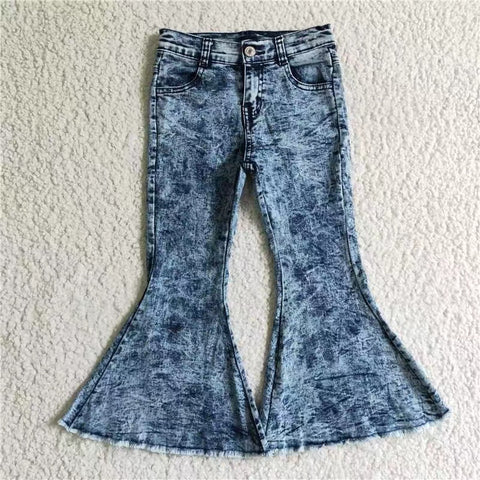 P0008 baby girl clothes blue jeans bell bottom pants