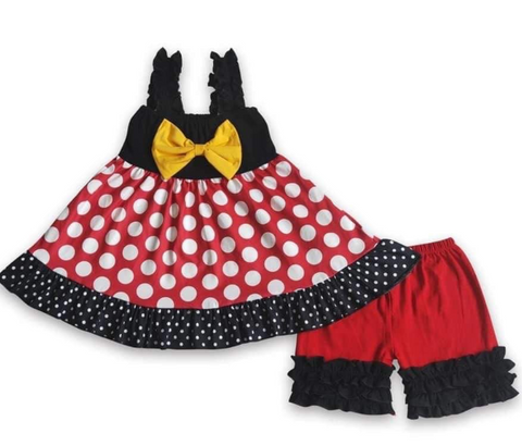 D4-26 toddler girl summer outfit cartoon dot girl shorts set-promotion 2024.4.22 $5.5