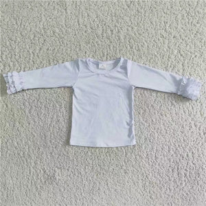6 A8-1 baby girl clothes white icing long sleeve shirt