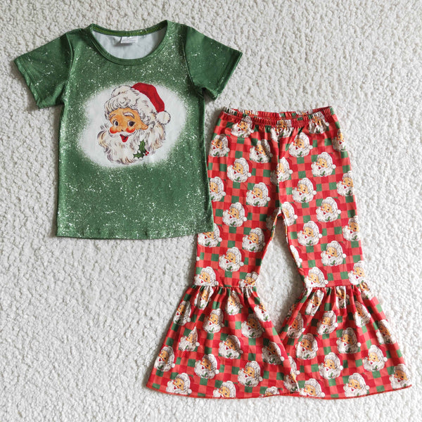 christmas baby clothing santa claus green matching clothes