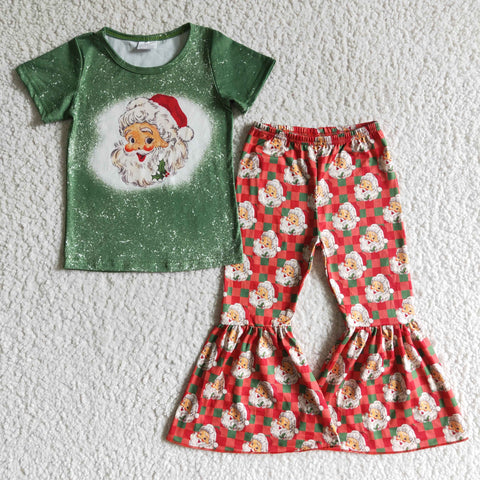 GSPO0182 baby christmas outfit santa claus green set