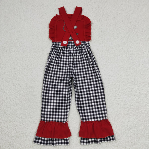 SR0165 baby clothes red cow embroidery farm jumpsuit