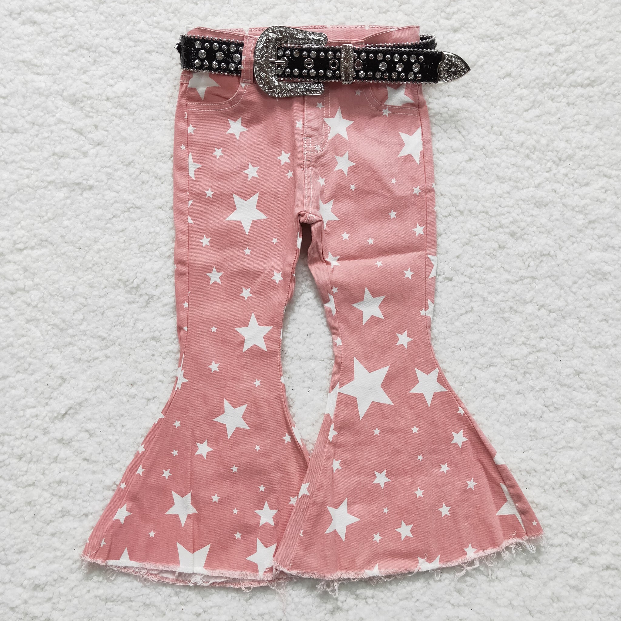 C14-11 baby girl clothes star bell bottom pants jeans