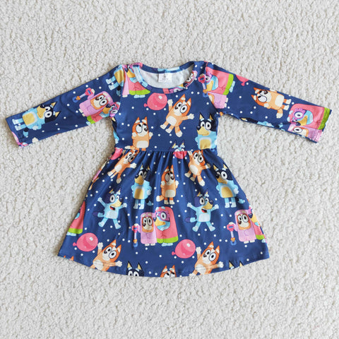 6 A14-4 baby girl clothes dog cartoon summer dress flower girl dress