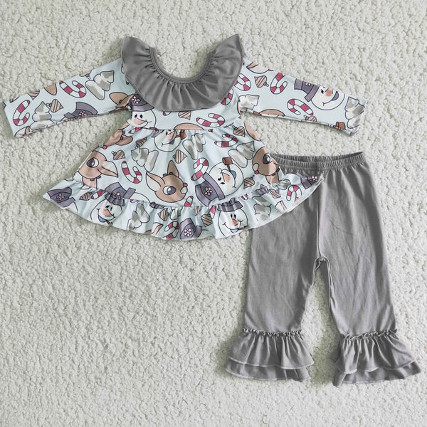 6 B5-20 snowman grey baby girl clothes winter outfits-promotion 2023.11.25