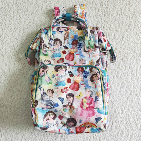 girl baby cartoon green backpack bag