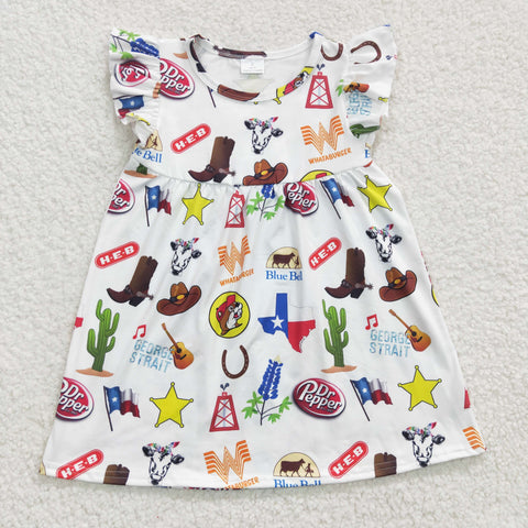 GSD0260 baby girl clothes cartoon western summer dress