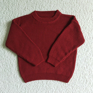 GT0035 kids sweater dark red sweater