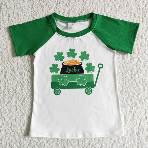 boy St. Patrick's Day green short sleeve tshirt