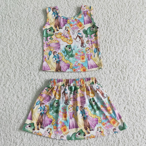 GSD0040 toddler girl clothes cartoon summer skirt set shorts set-promotion 2024.3.23 $5.5