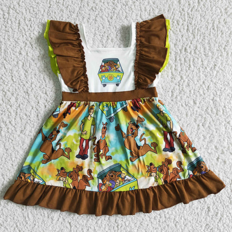 GSD0001 kids clothing summer cartoon brown dress-promotion 2024.1.6
