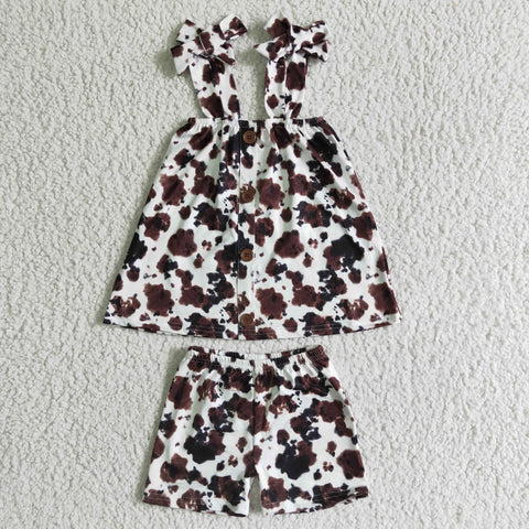 girl clothes summer leopard sleeveless set