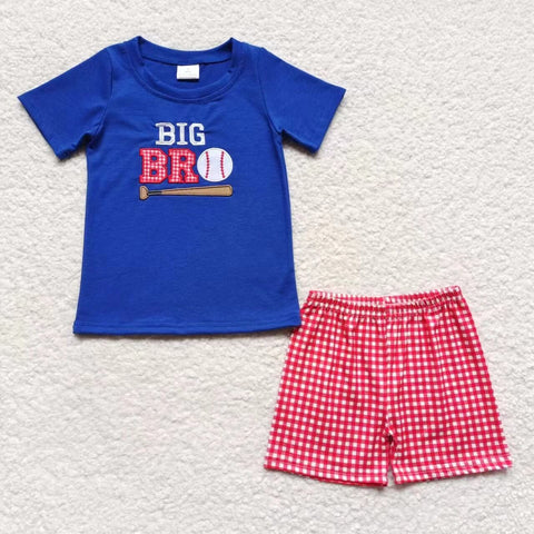 BSSO0203 baby boy clothes embroidery baseball summer outfit