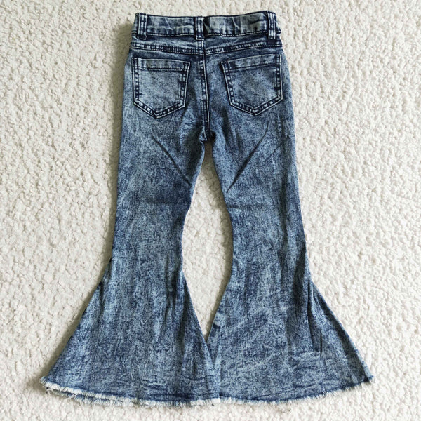 P0008 girl blue denim pants jeans A