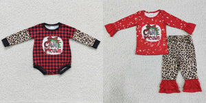 baby girl clothes candy cutie leopard matching christmas clothing