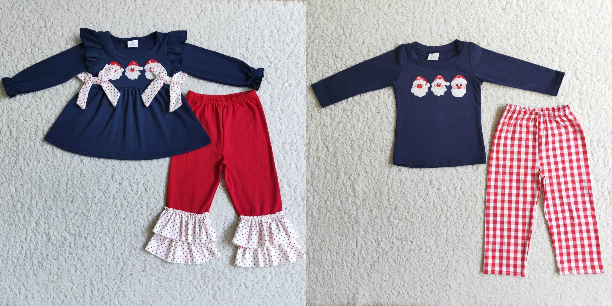 toddler clothes navy santa claus matching christmas outfits