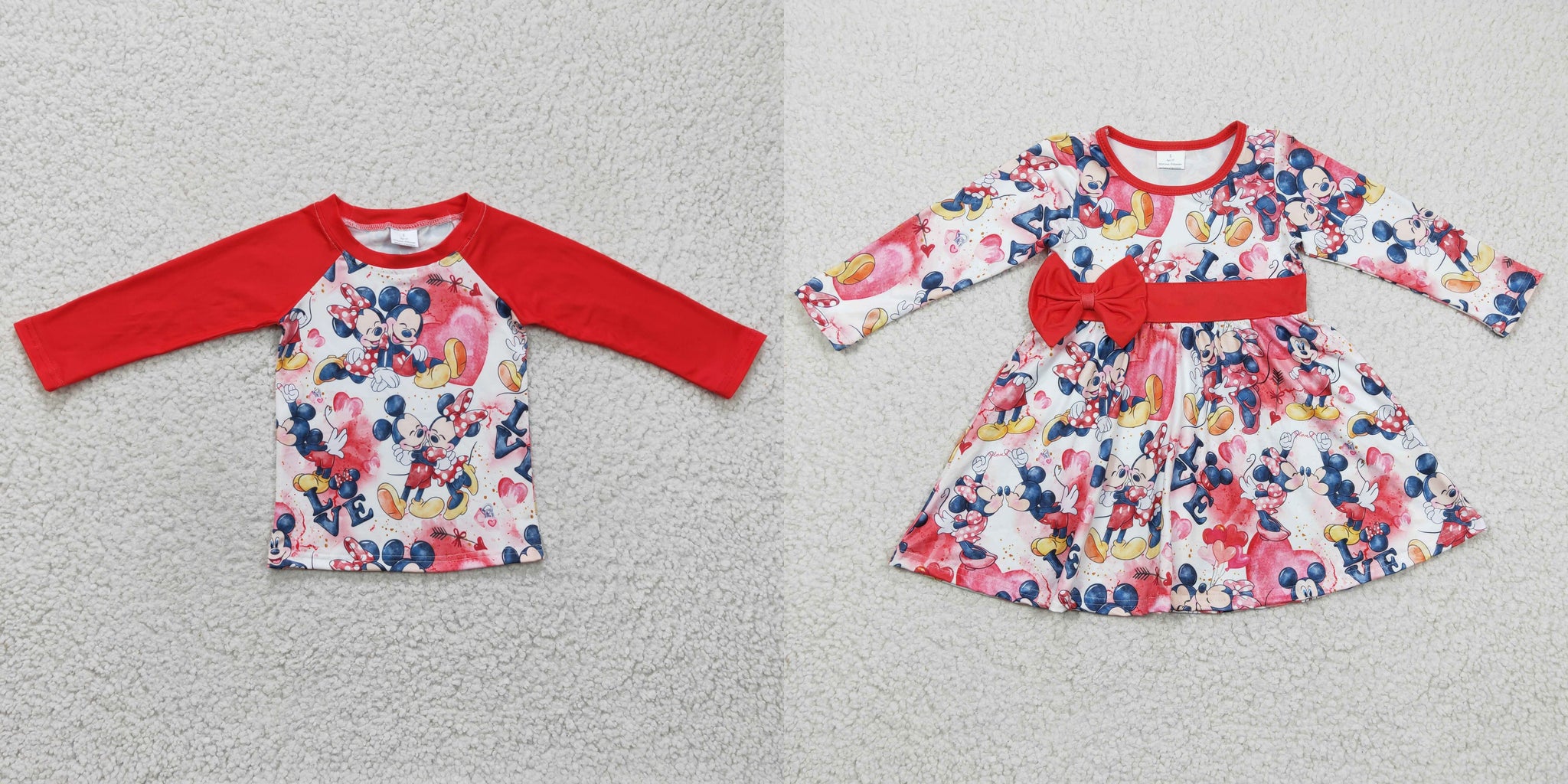 toddler clothes matching cartoon valentines day clothing