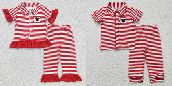 toddler clothes stripe cartoon matching fall spring pajamas set