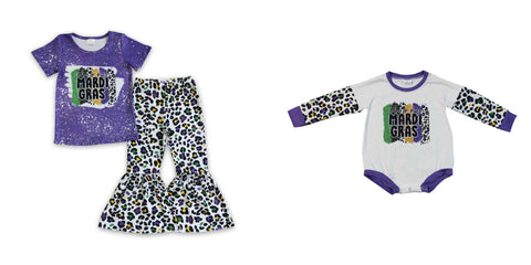 baby girl clothes Mardi Gras matching clothes